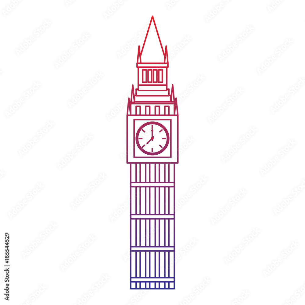 Canvas Prints big ben london united kingdom icon image vector illustrationd design  red to blue ombre line