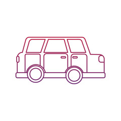 car sideview icon image vector illustration design  red to blue ombre line