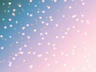 valentine's day bokeh background. Sunset dream colors and hearts. vector illustration. EPS 10