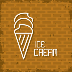 Ice cream neon lights icon vector illustration graphic design