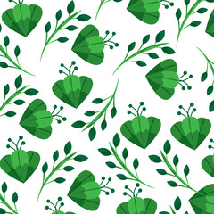 flower green petals with delicate leaves floral icon image vector illustration design 