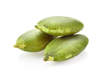 Pumpkin seeds on a white background