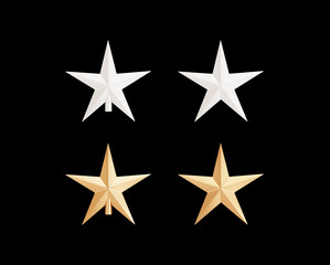 Isolated decorative star for Christmas tree on white background