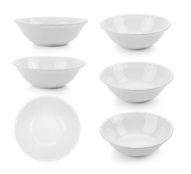 white bowl on white background