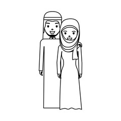 Cute arab couple cartoon