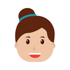 happy woman head icon image vector illustration design 