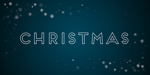 Christmas greeting card. Sparse snowfall background. Sparse snowfall on blue background.pretty vector illustration.