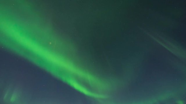 ICELAND –  2016 : Timelapse of amazing Northern Lights at Lake Myvatn at night with beautiful landscape in view