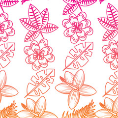 flowers natural decoration exotic seamless pattern vector illustration