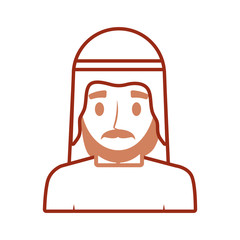 Arab man cartoon neon lines