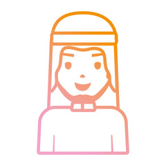 Arab man cartoon neon lines