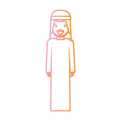 Arab man cartoon neon lines