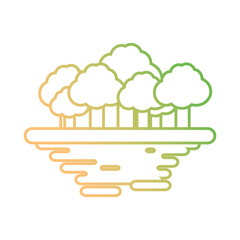 Trees forest symbol neon lines