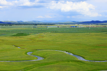 The river on the grassland