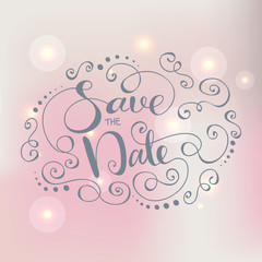 Lettering Save the Date. Vector illustration.
