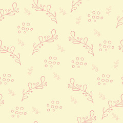 Seamless pattern with floral elements. Vector illustration.