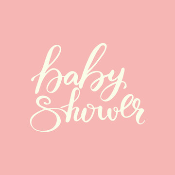 Card design with lettering Baby Shower. Vector illustration.