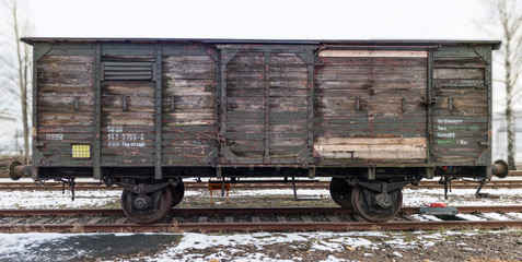 alter Gerätewaggon / Gerätewagen, DDR aus Holz