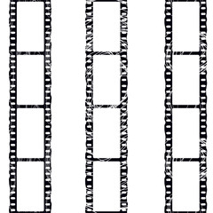 vector image of a film. retro style. grunge. scribble.