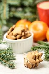 Gingerbread Cookie. Fragrant tangerines. NewYear. Gift