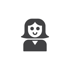 Mother icon vector, filled flat sign, solid pictogram isolated on white. Woman, female person symbol, logo illustration.