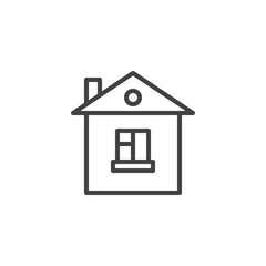 House line icon, outline vector sign, linear style pictogram isolated on white. Home page symbol, logo illustration. Editable stroke