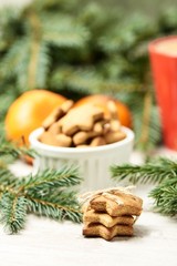 Gingerbread Cookie. NewYear. Fragrant tangerines. Gift