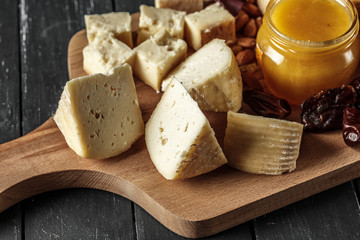 Cheese on the wooden table