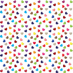 Hearts for Valentine's Day Sale, seamless pattern. Vector Illustration.