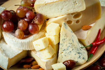 cheese on wooden table