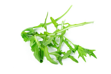 Arugula leaves isolated on white background