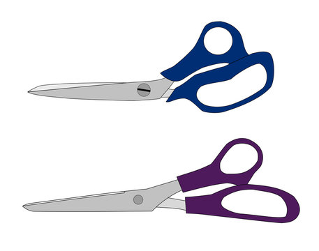 Vector stainless cissors tool on white background