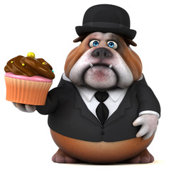 Naklejka premium Fun bulldog - 3D Illustration