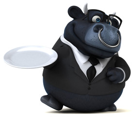 Naklejka premium Black bull - 3D Illustration