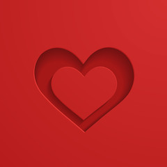 red background with  a heart frame