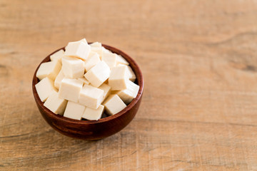 tofu on wooden board