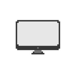 Retro computer display in pixel style.
