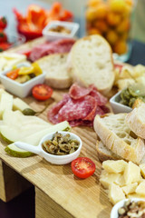 catering table with appetizers