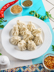 Georgian dumplings Khinkali with meat