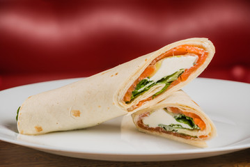 Chicken fajita wrap sandwich