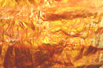 Beautiful emty golden watercolor background, crumpled paper texture