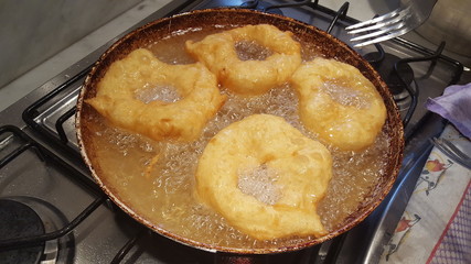 sweets frying in oil