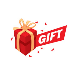 vector logo box with gifts