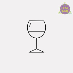glass of wine line icon