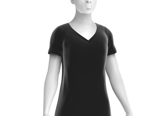 V neck black T shirt