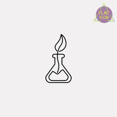 green plant in a flask line icon