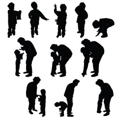 child silhouette with grandmother illustration