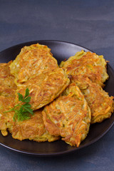 Potato Pancakes. Vegetable fritters, latkes, draniki