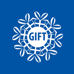 vector logo box with gifts