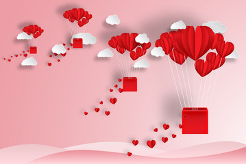 Origami made hot air balloon and cloud. Love Origami. Papercut love.